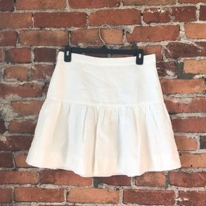 J.Crew • White Floral Pleated Mini-Skirt